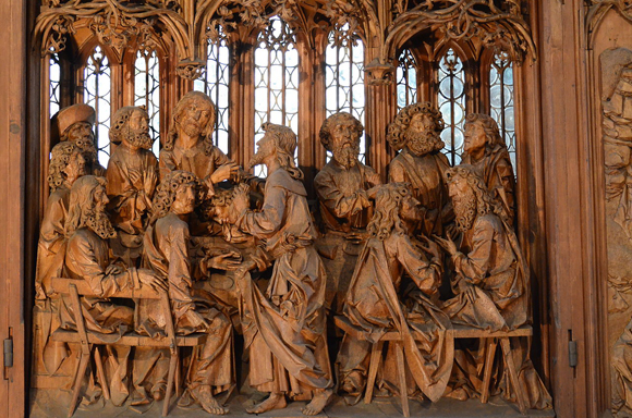 Wood Carving of The Last Supper Church Carving Bavaria